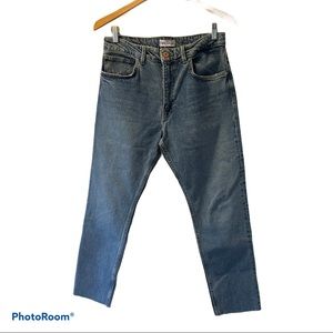 Zara Raw Hem Straight Leg Jeans 8